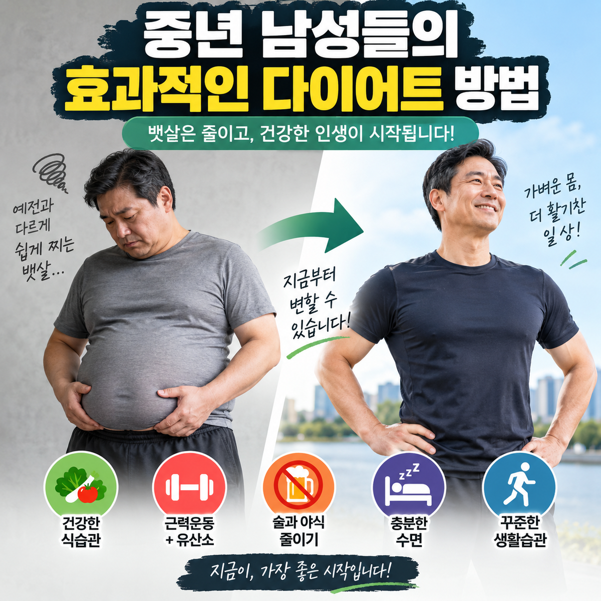 중년 남성들의 효과적인 다이어트 방법